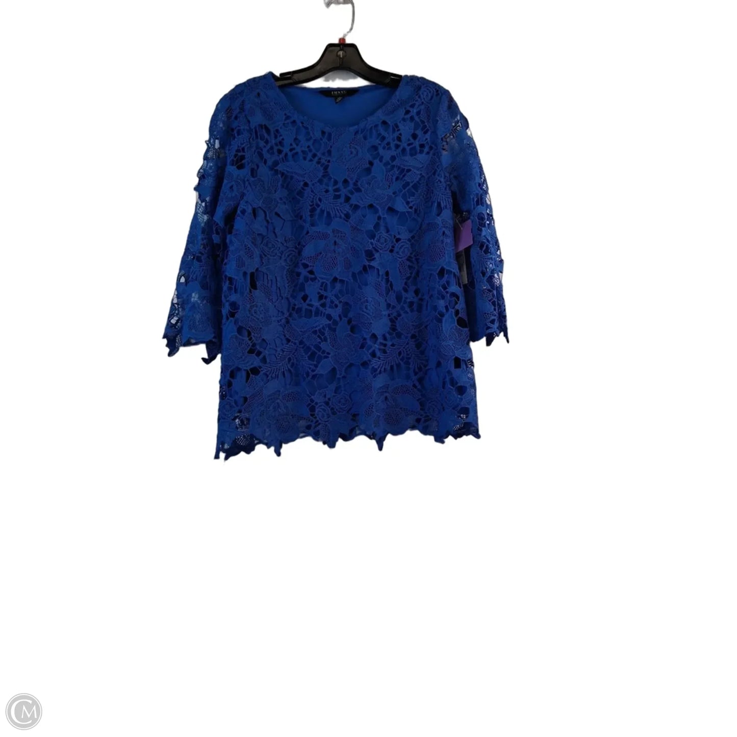 Top 3/4 Sleeve By Isaac Mizrahi Live Qvc In Blue, Size: S