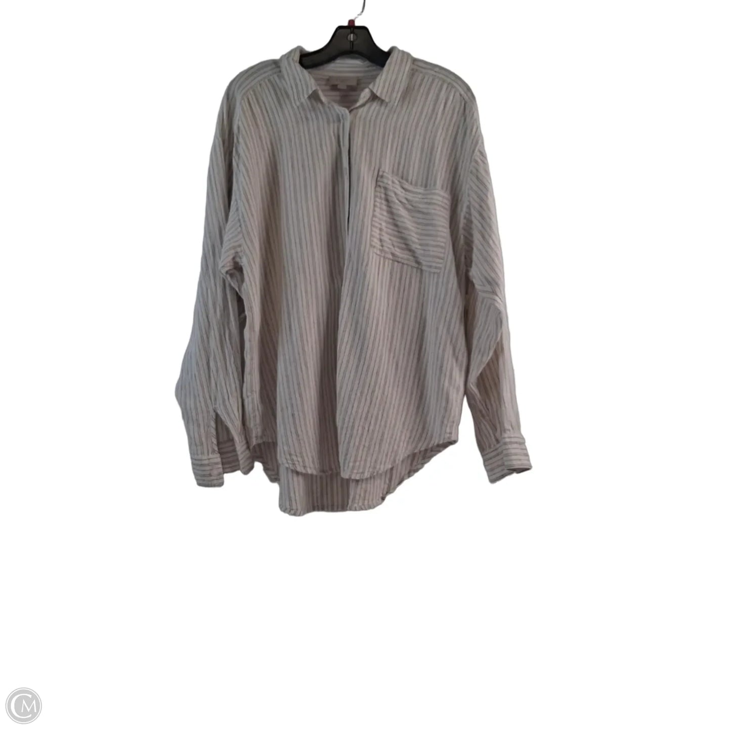 Top Long Sleeve By Loft In Striped Pattern, Size: L