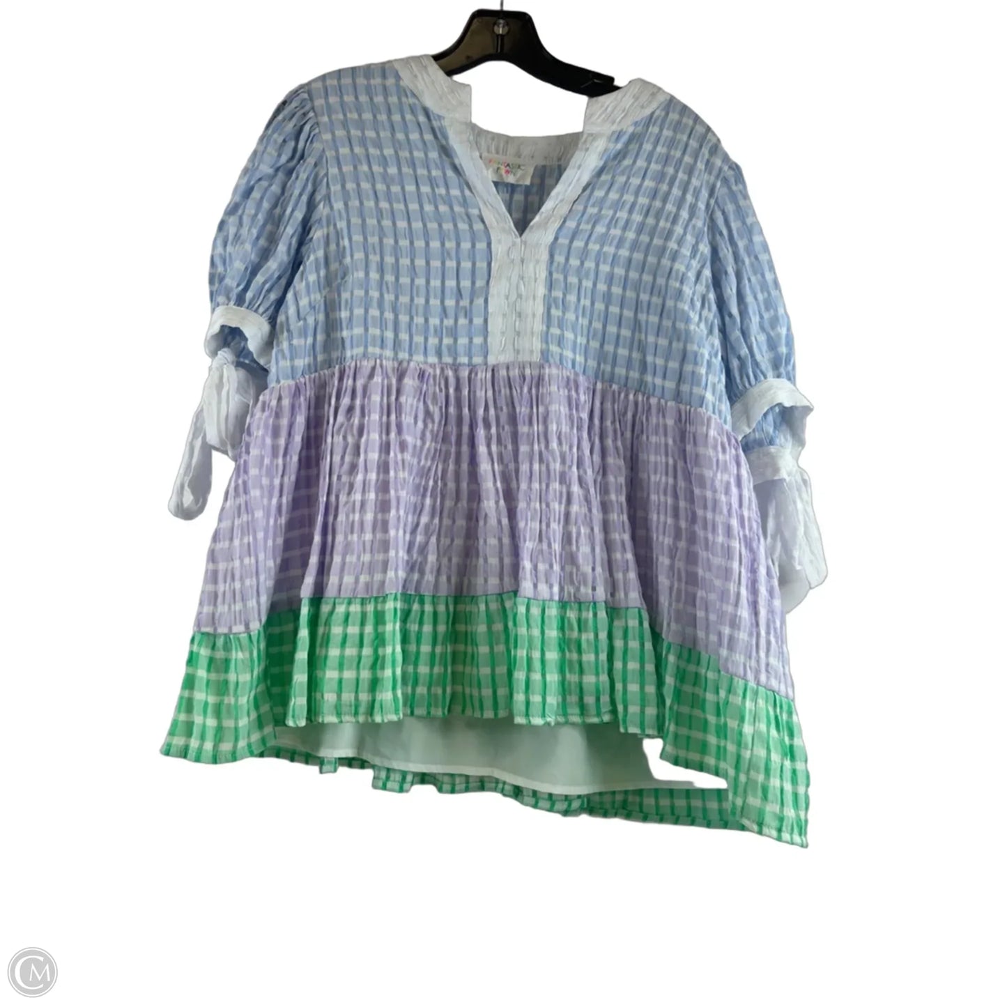 Top Short Sleeve By Fantastic Fawn In Blue & Purple, Size: M
