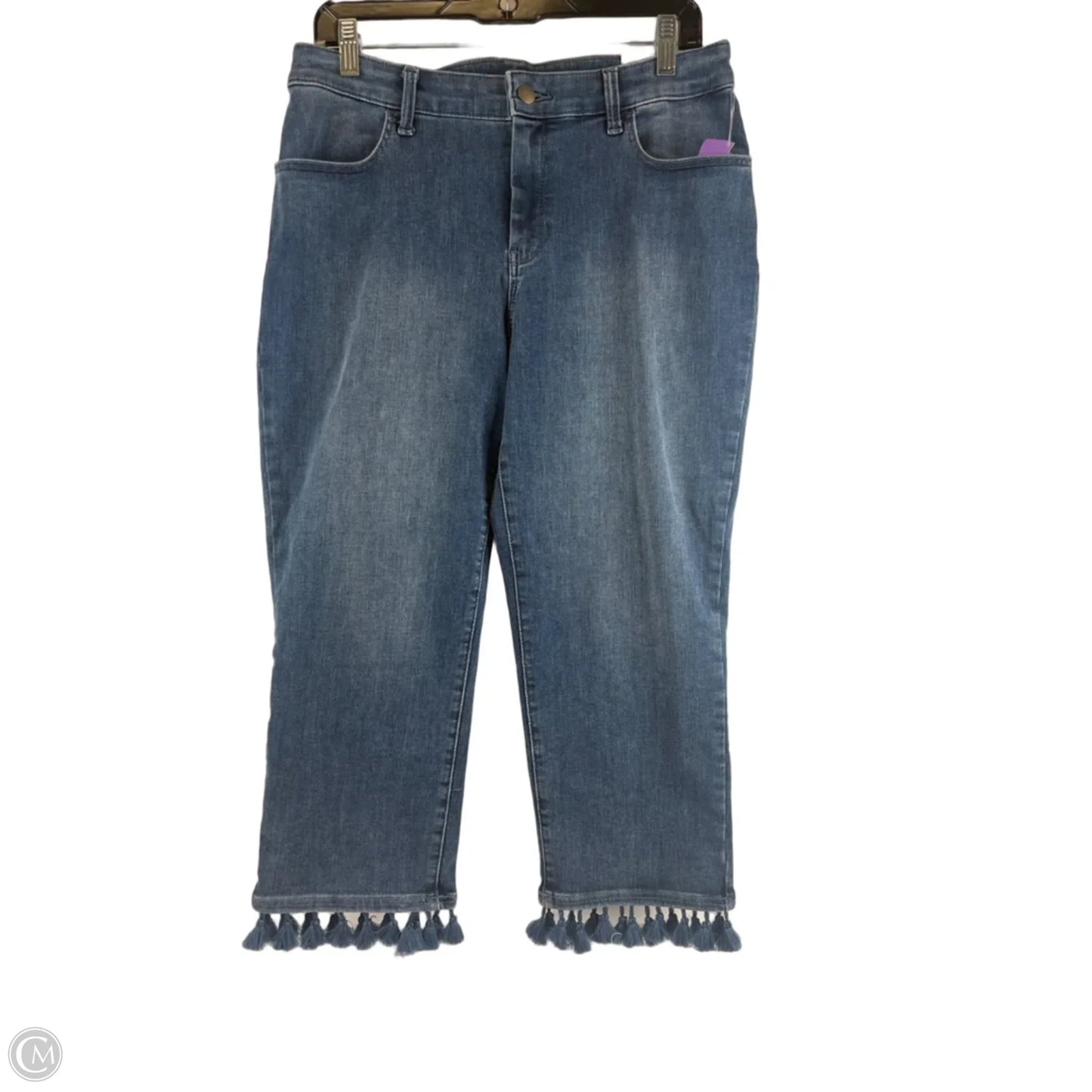 Jeans Cropped By Chicos In Blue Denim, Size: 8