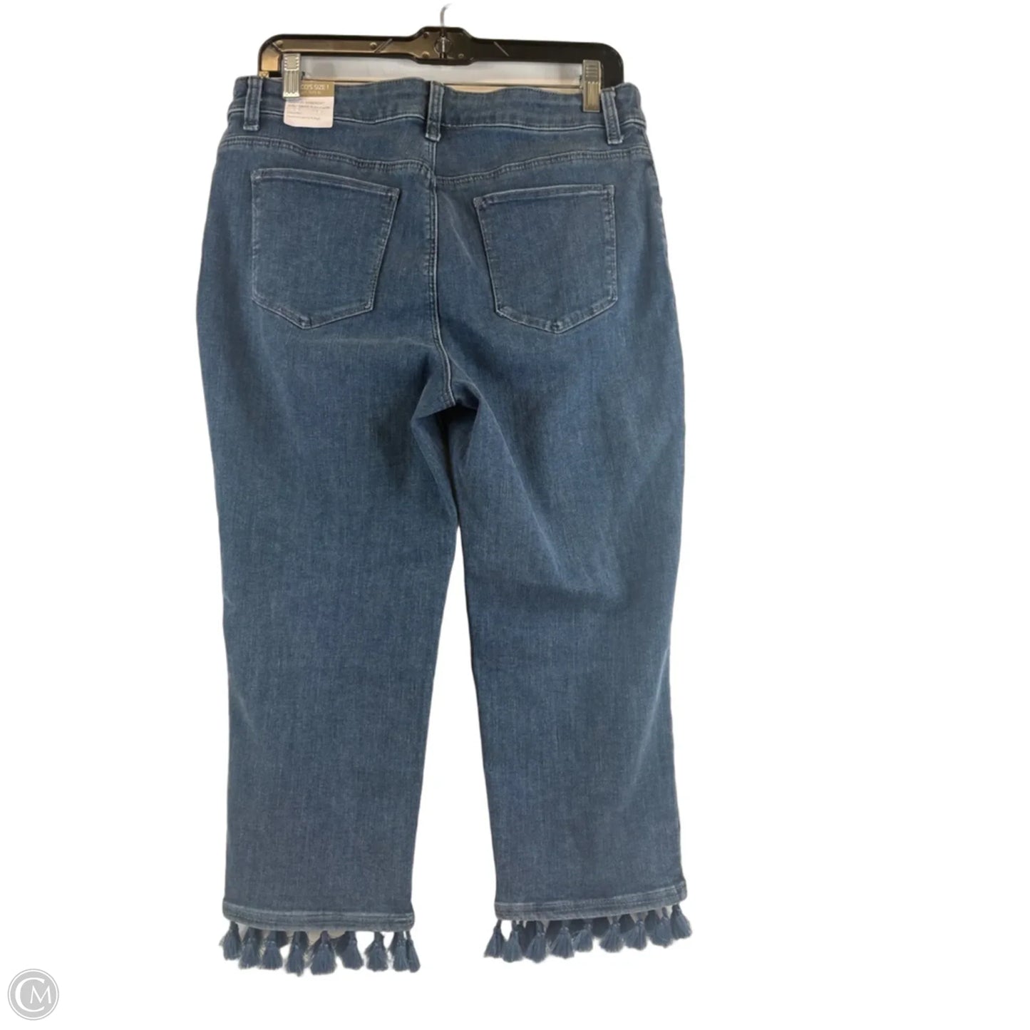 Jeans Cropped By Chicos In Blue Denim, Size: 8