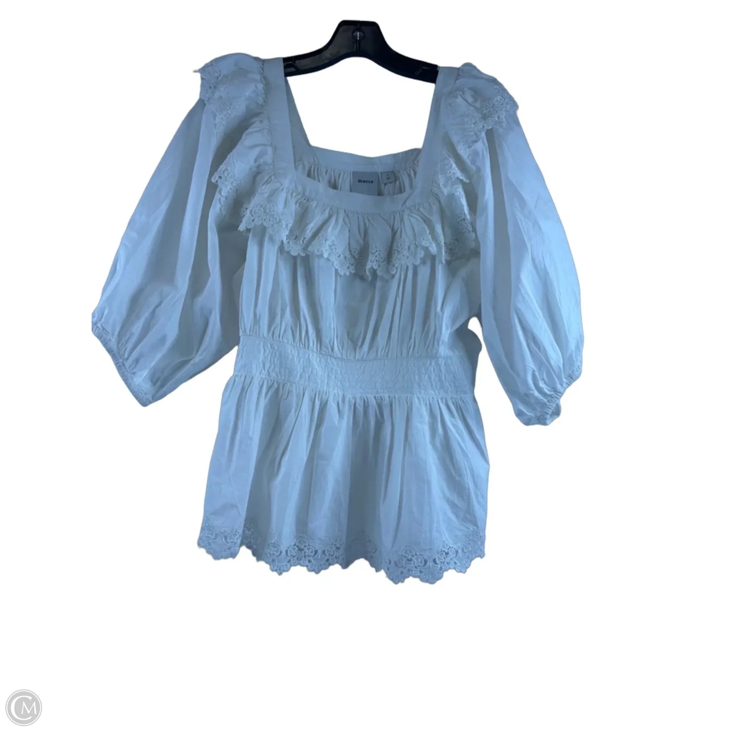 Top Short Sleeve By Maeve In Cream, Size: Large