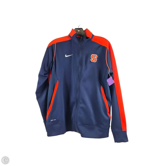 Athletic Jacket By Nike Apparel In Blue & Orange, Size: M