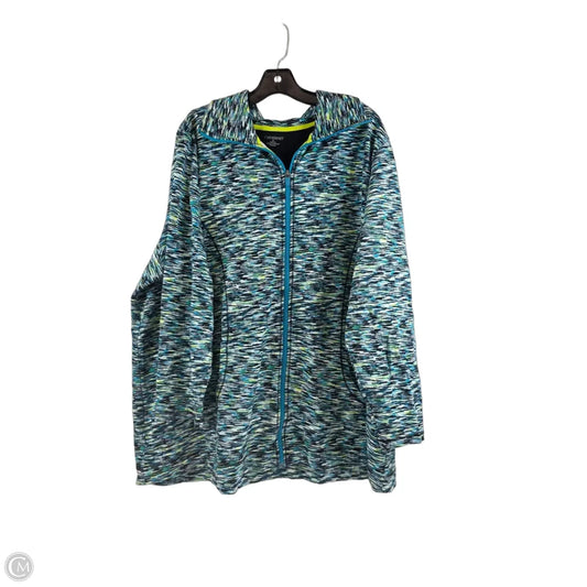 Athletic Jacket By Catherines In Green & Yellow, Size: 2x