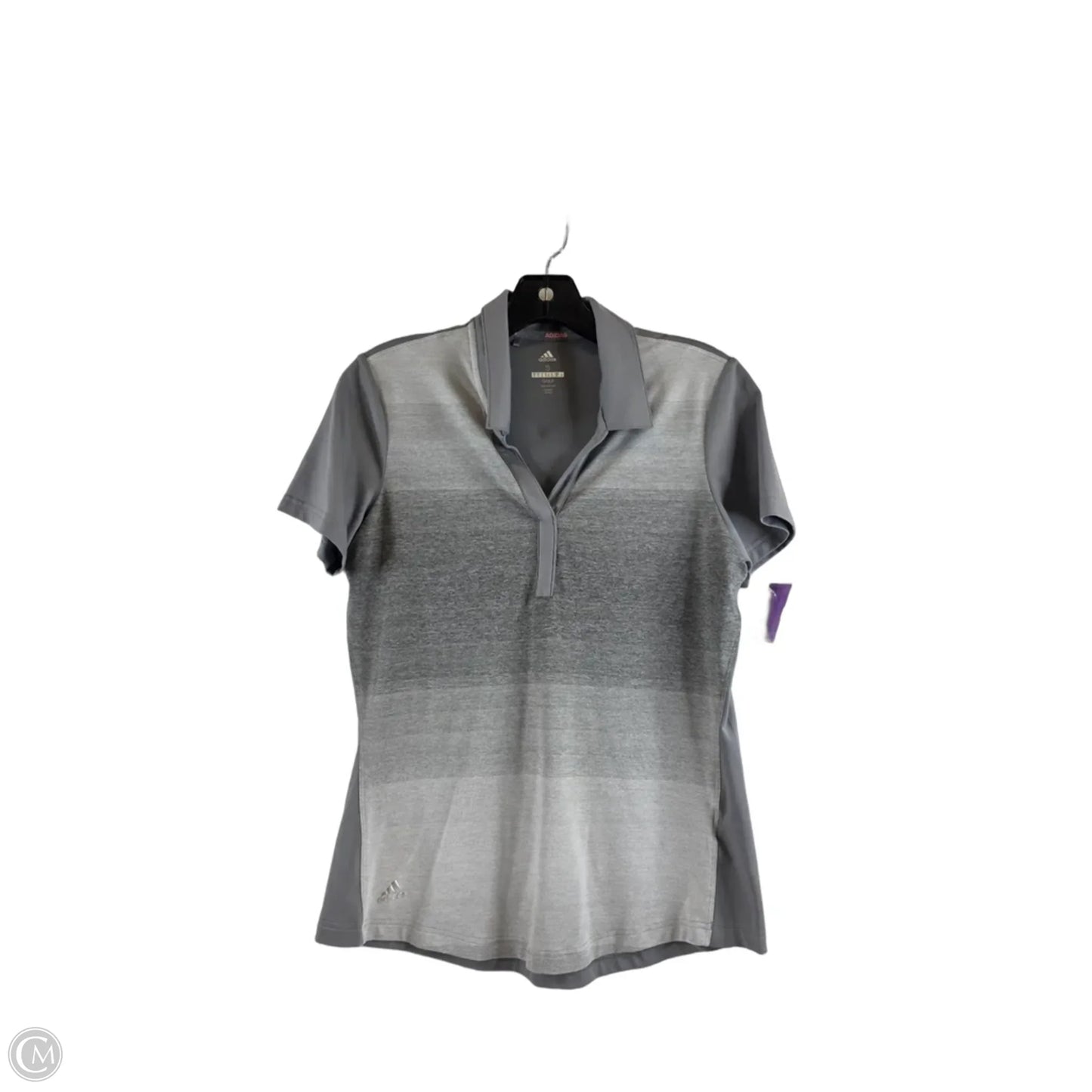 Athletic Top Short Sleeve By Adidas In Grey, Size: S
