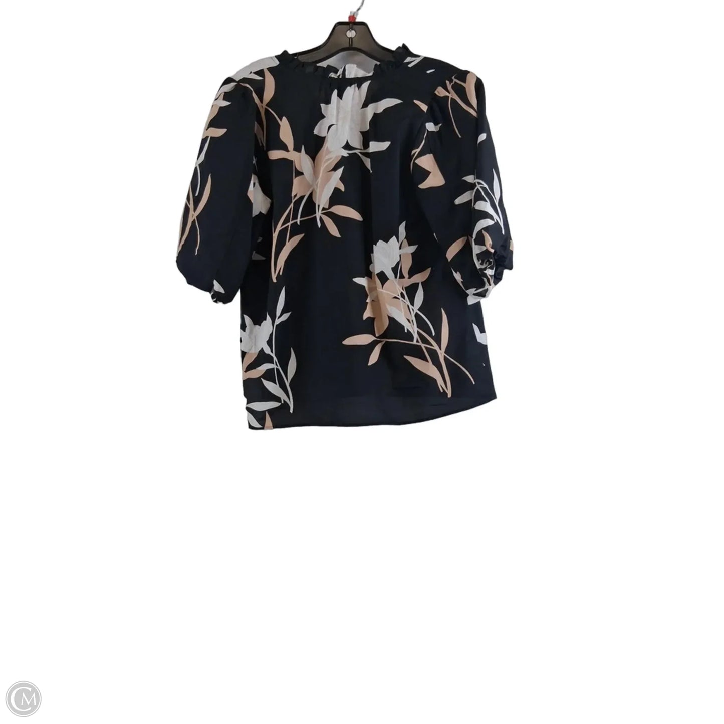 Top Short Sleeve By Ann Taylor In Black & Tan, Size: Sp