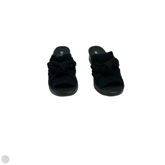 Sandals Heels Wedge By Bzees In Black, Size: 10
