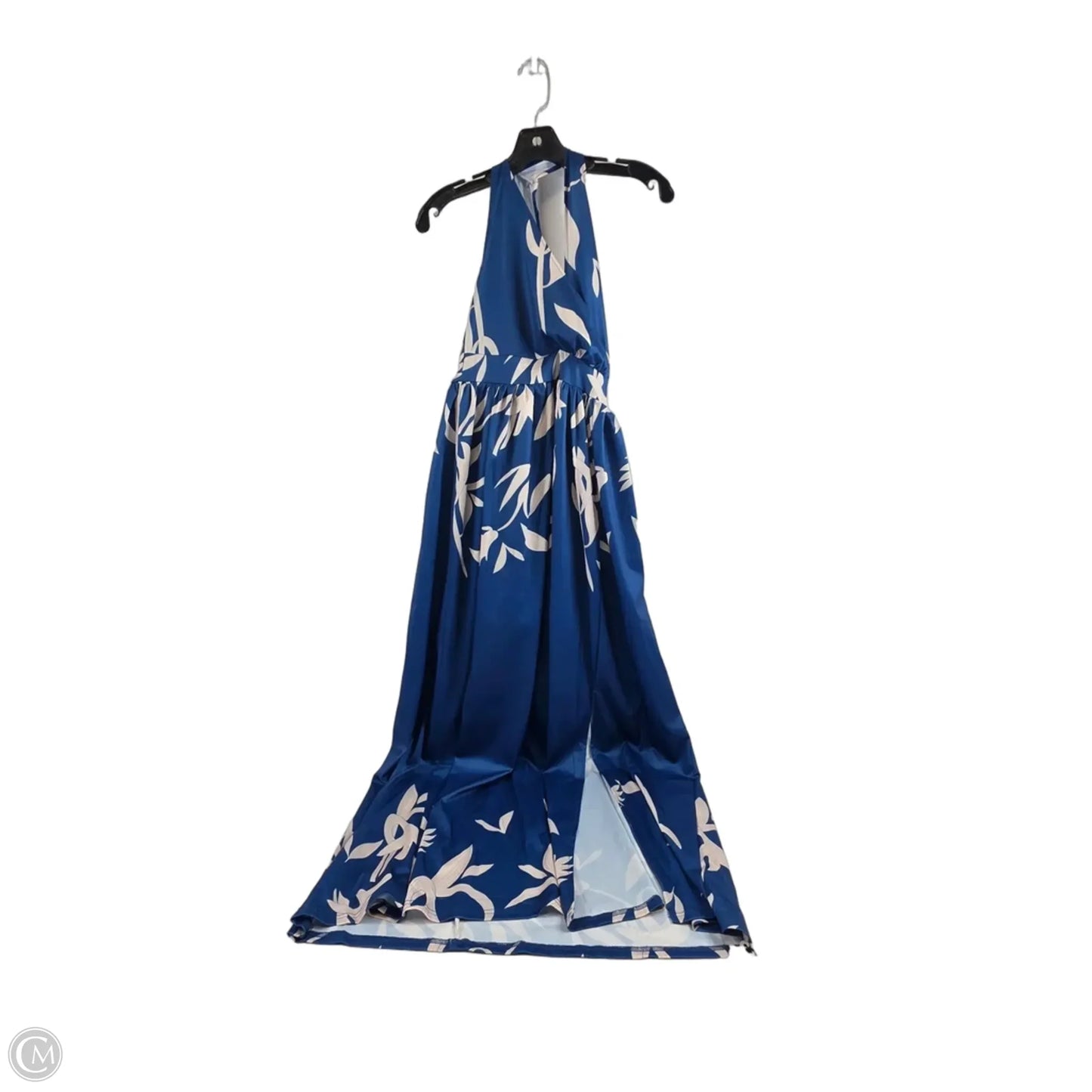 Dress Casual Maxi By Clothes Mentor In Blue & Tan, Size: L