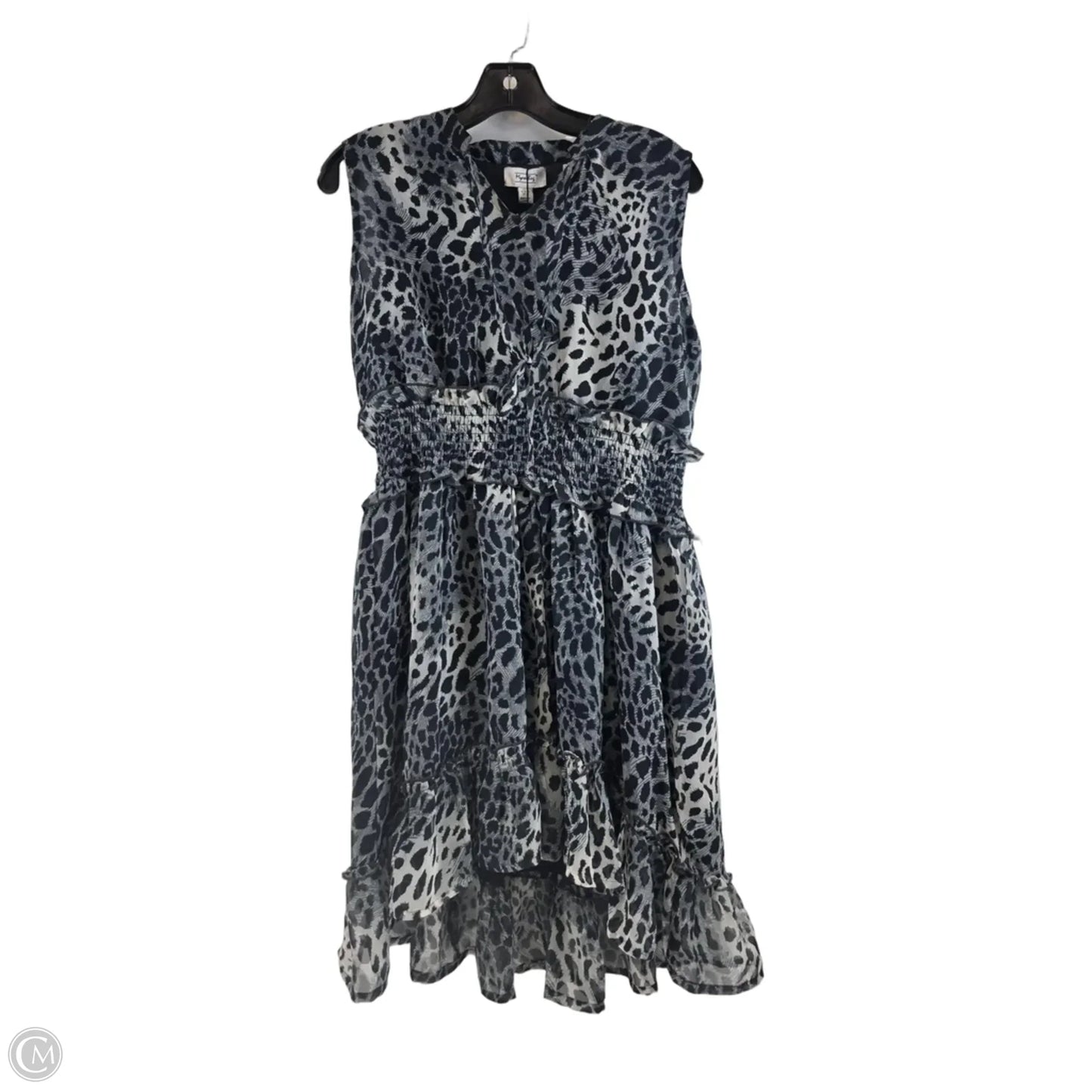 Dress Casual Midi By Myra In Black & Grey, Size: L