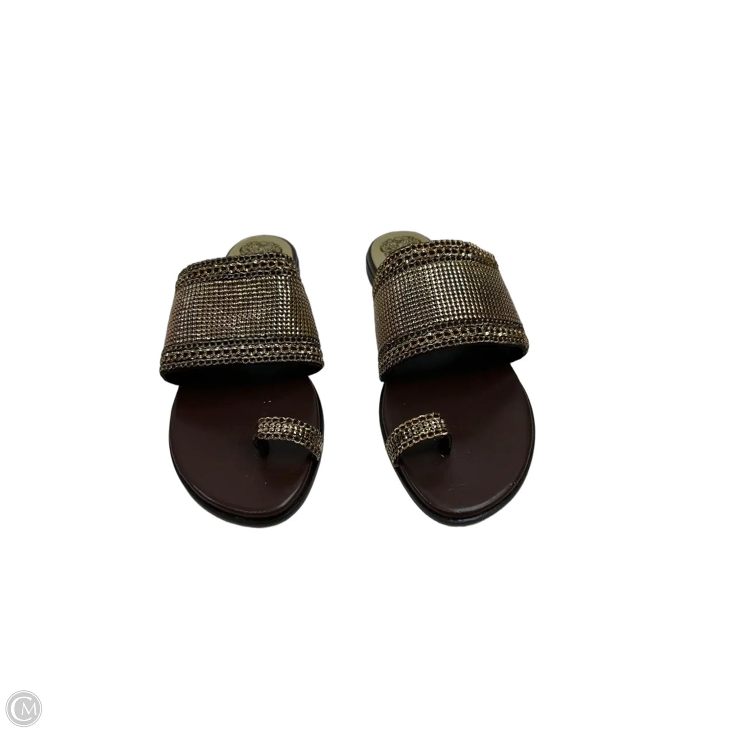 Sandals Flats By Vince Camuto In Brown & Gold, Size: 9