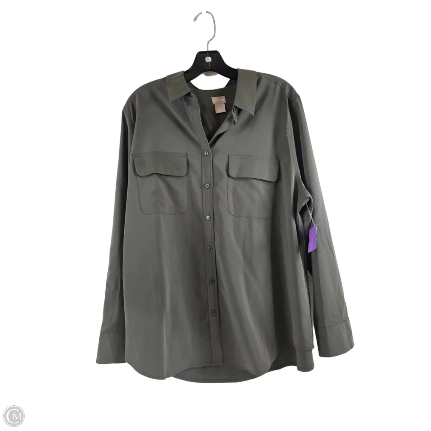 Top Long Sleeve By Chicos In Green, Size: Xl
