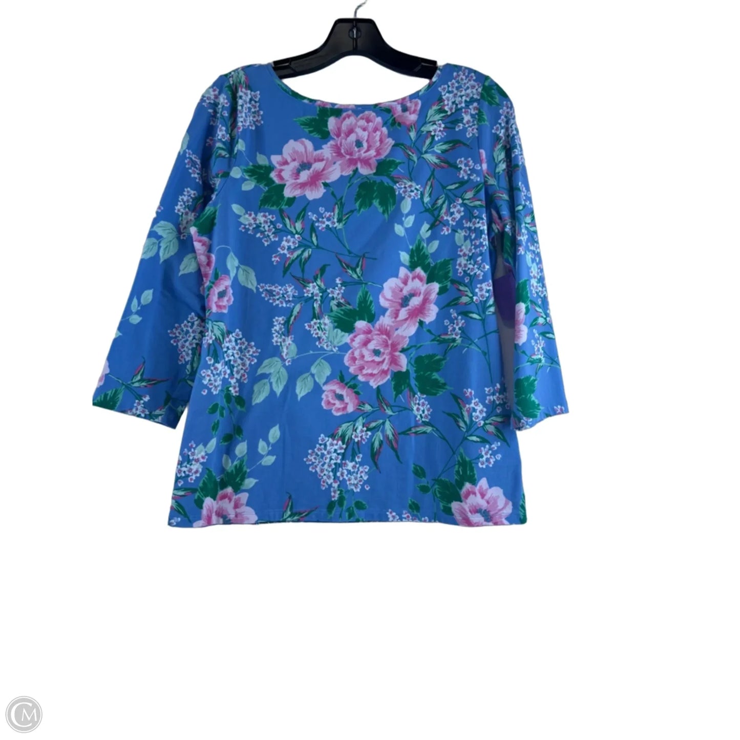 Top 3/4 Sleeve Basic By Talbots In Floral Print, Size: M