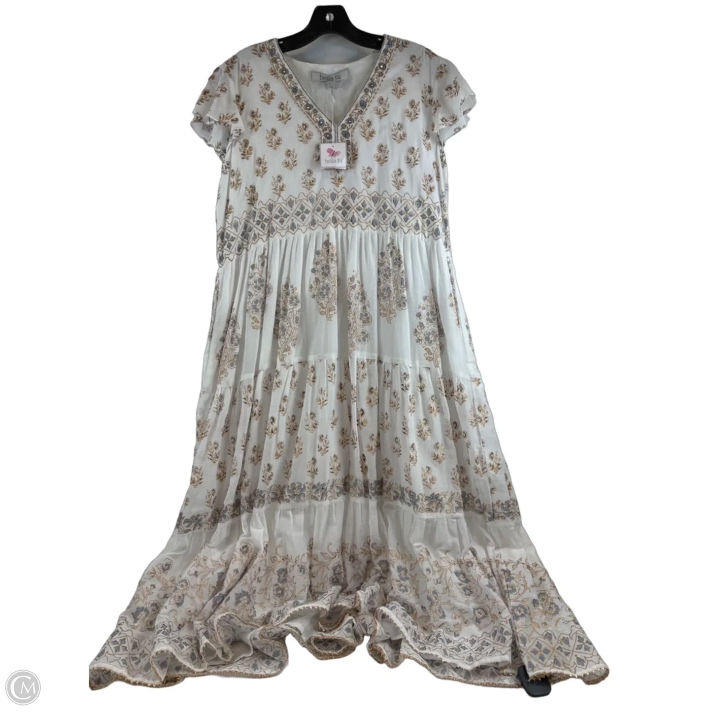 Dress Casual Maxi By Clothes Mentor In Blue & White, Size: L