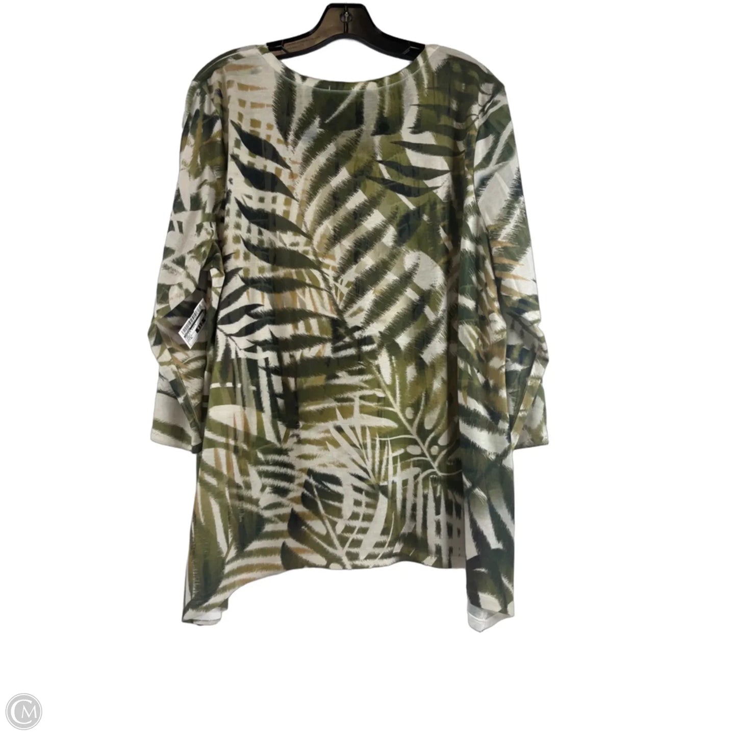 Top 3/4 Sleeve By Chicos In Green, Size: Xl