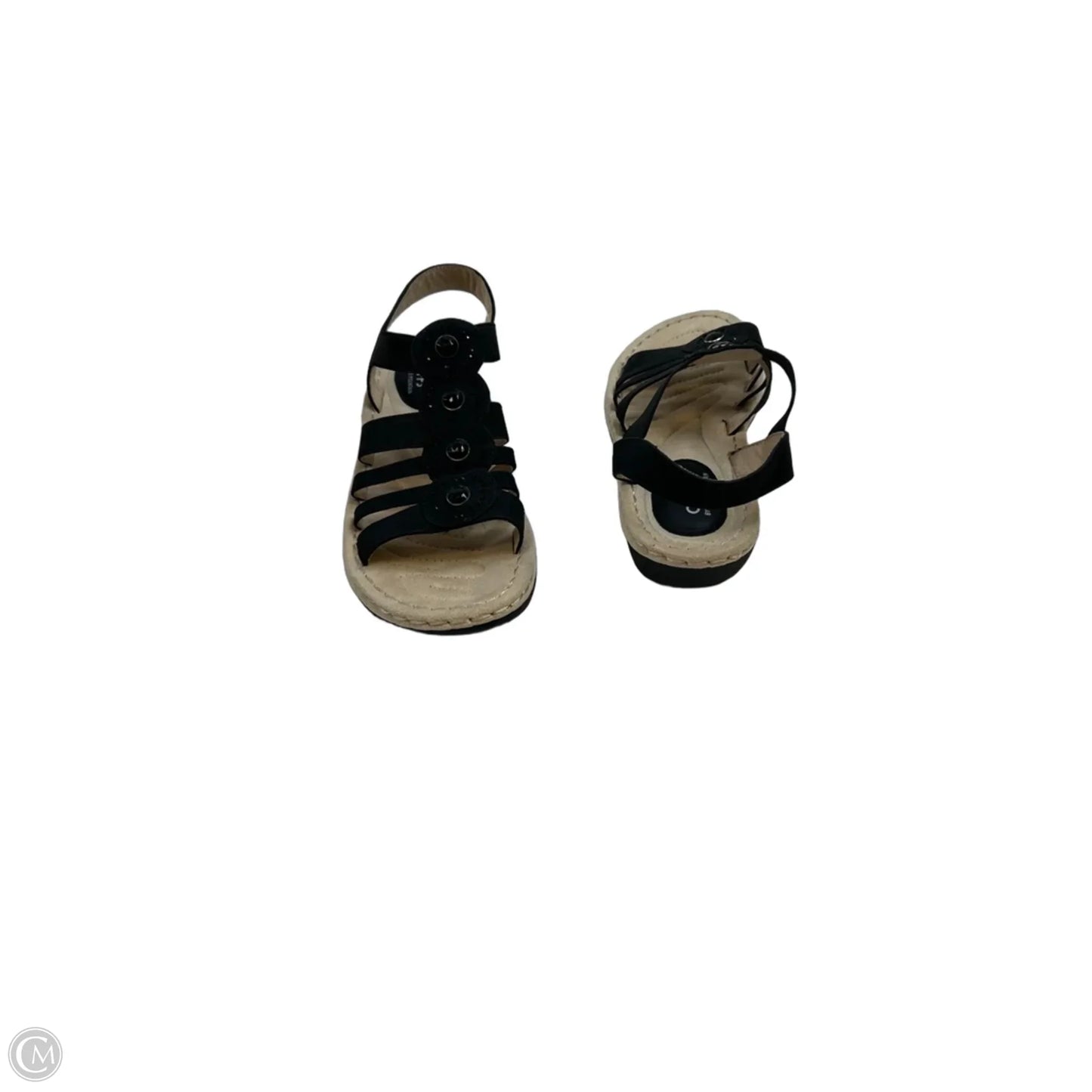Sandals Heels Wedge By Cliffs By White Mountain In Black & Tan, Size: 8