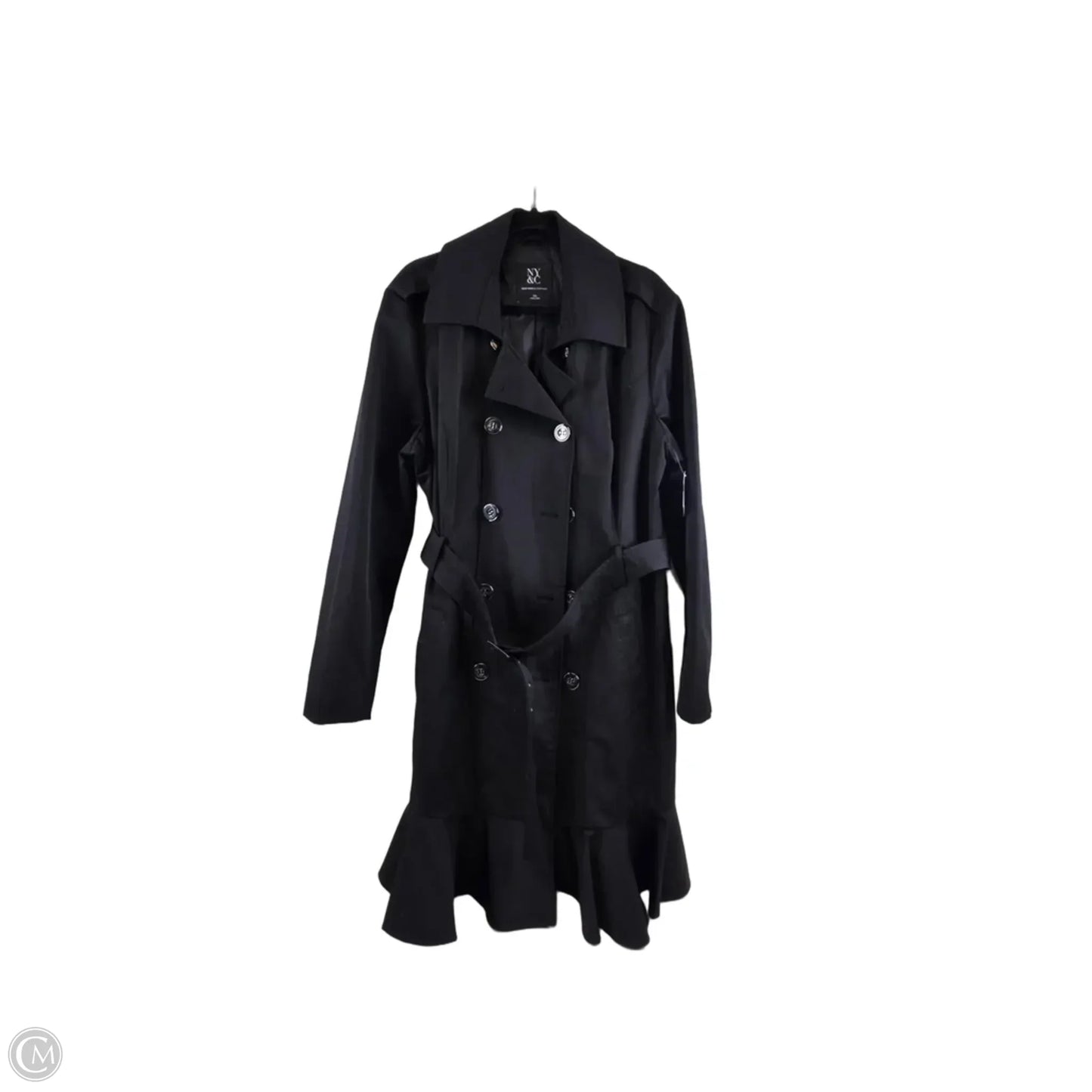 Coat Trench Coat By New York And Co In Black, Size: Xxl