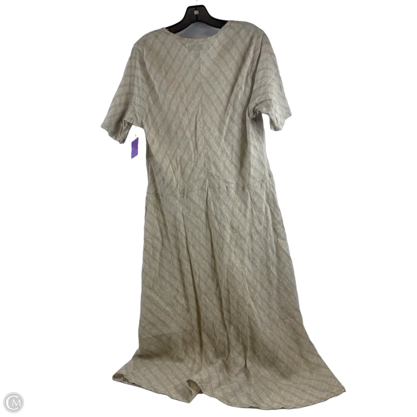 Dress Casual Maxi By Flax In Green & Tan, Size: L