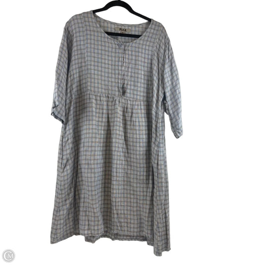 Dress Casual Midi By Flax In Blue & Tan, Size: M