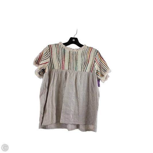 Top Short Sleeve By Thml In Grey & Tan, Size: S