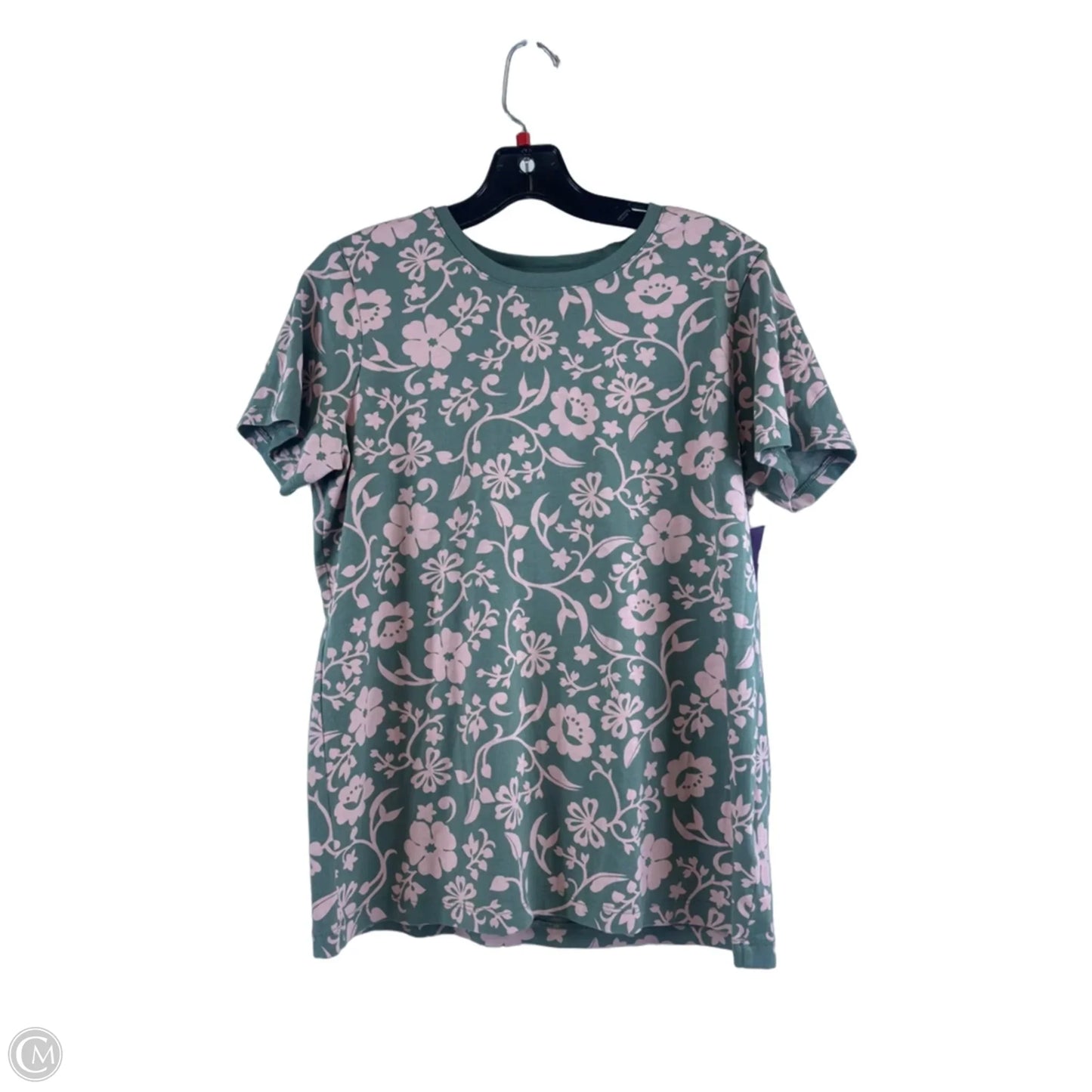 Top Short Sleeve By Lands End In Green & Pink, Size: S