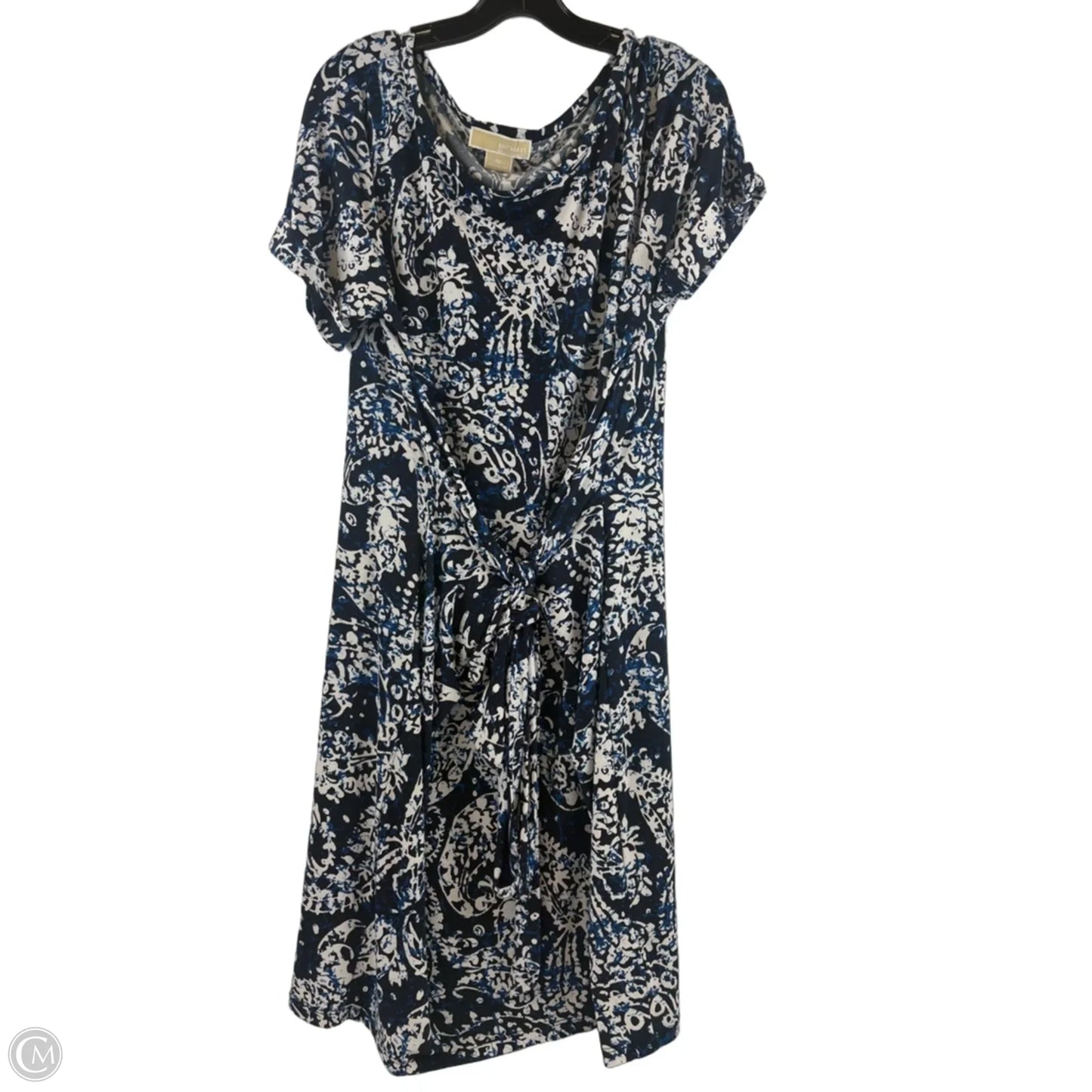 Dress Casual Midi By Michael By Michael Kors In Blue & White, Size: 1x