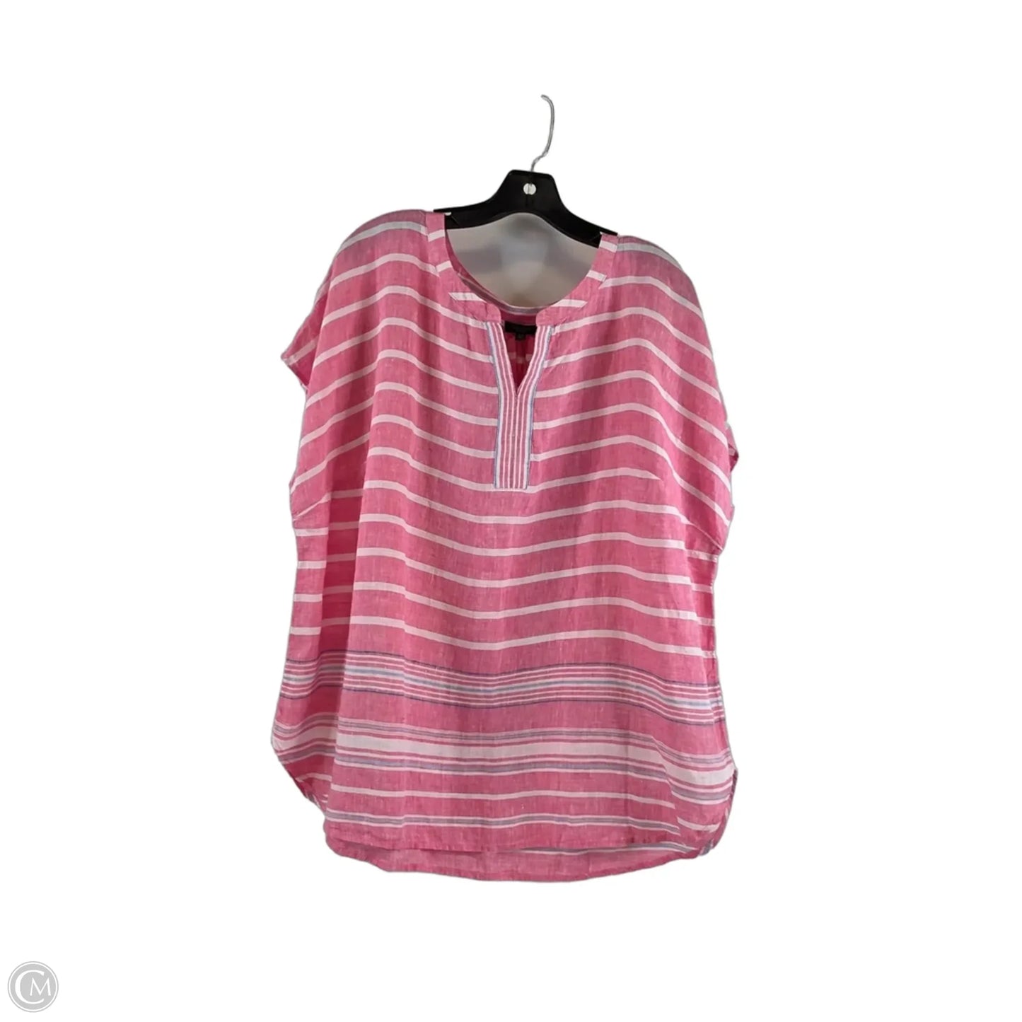 Top Short Sleeve By Talbots In Striped Pattern, Size: 2x