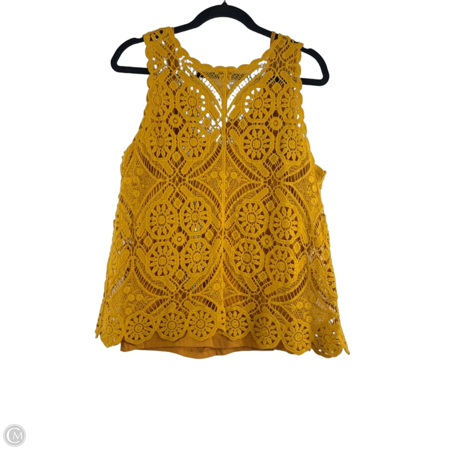 Top Sleeveless By Ultra Pink In Yellow, Size: L