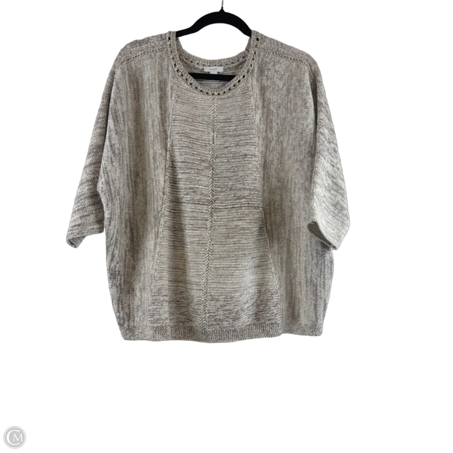 Sweater Short Sleeve By Pure Jill In Brown & White, Size: Xs