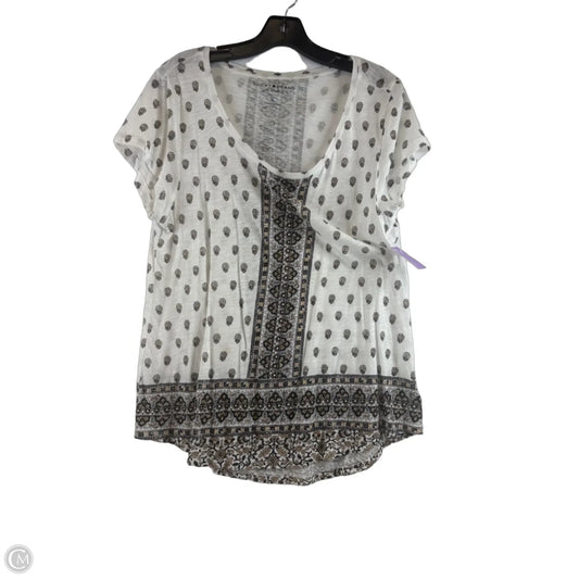Top Short Sleeve Basic By Lucky & Blessed In Green & White, Size: L