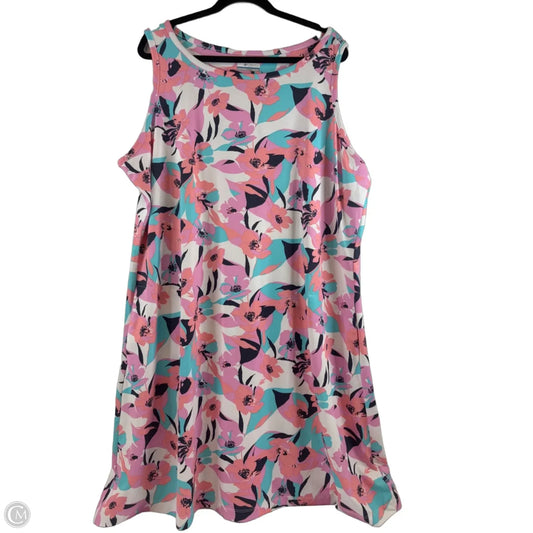 Dress Casual Midi By Columbia In Orange & Pink, Size: 3x
