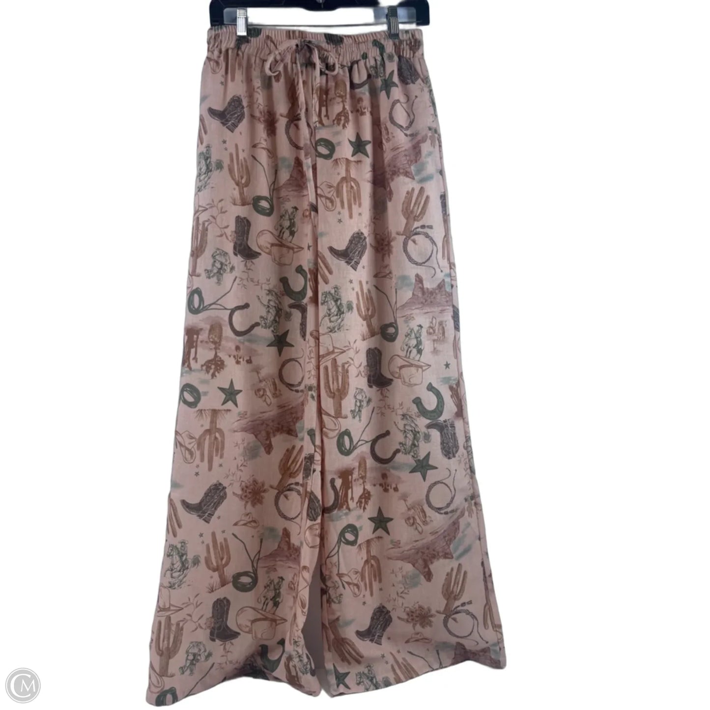 Pants Wide Leg By Le Lis In Green & Tan, Size: 8