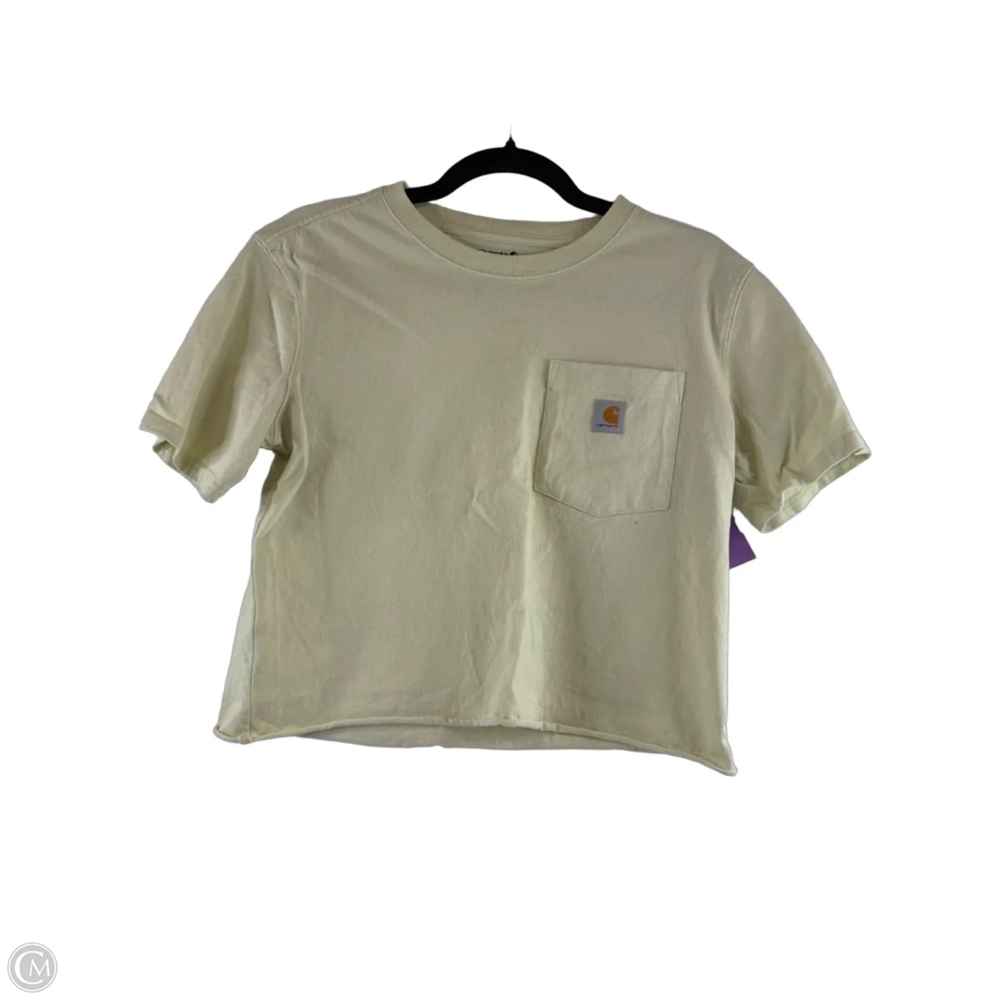 Top Short Sleeve By Carhartt In Yellow, Size: S
