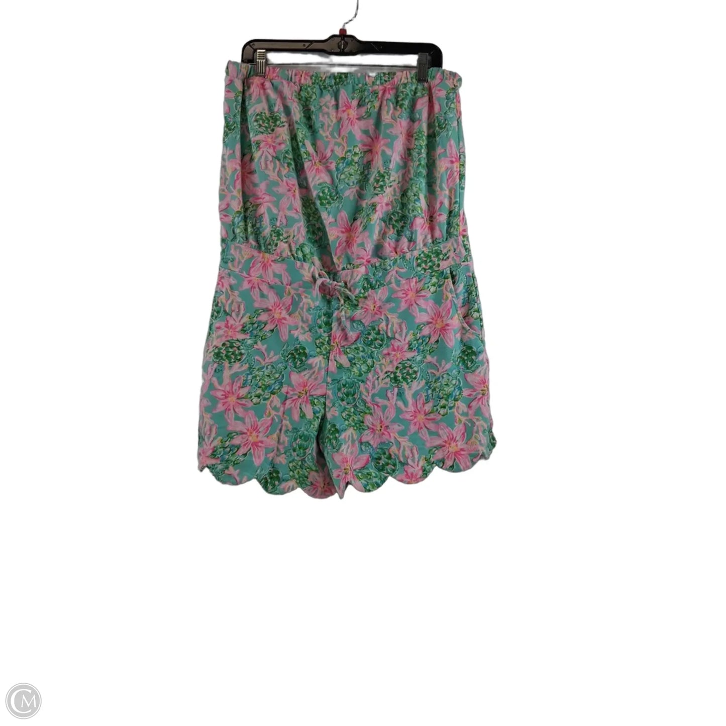 Romper Designer By Lilly Pulitzer In Green & Pink, Size: Xl