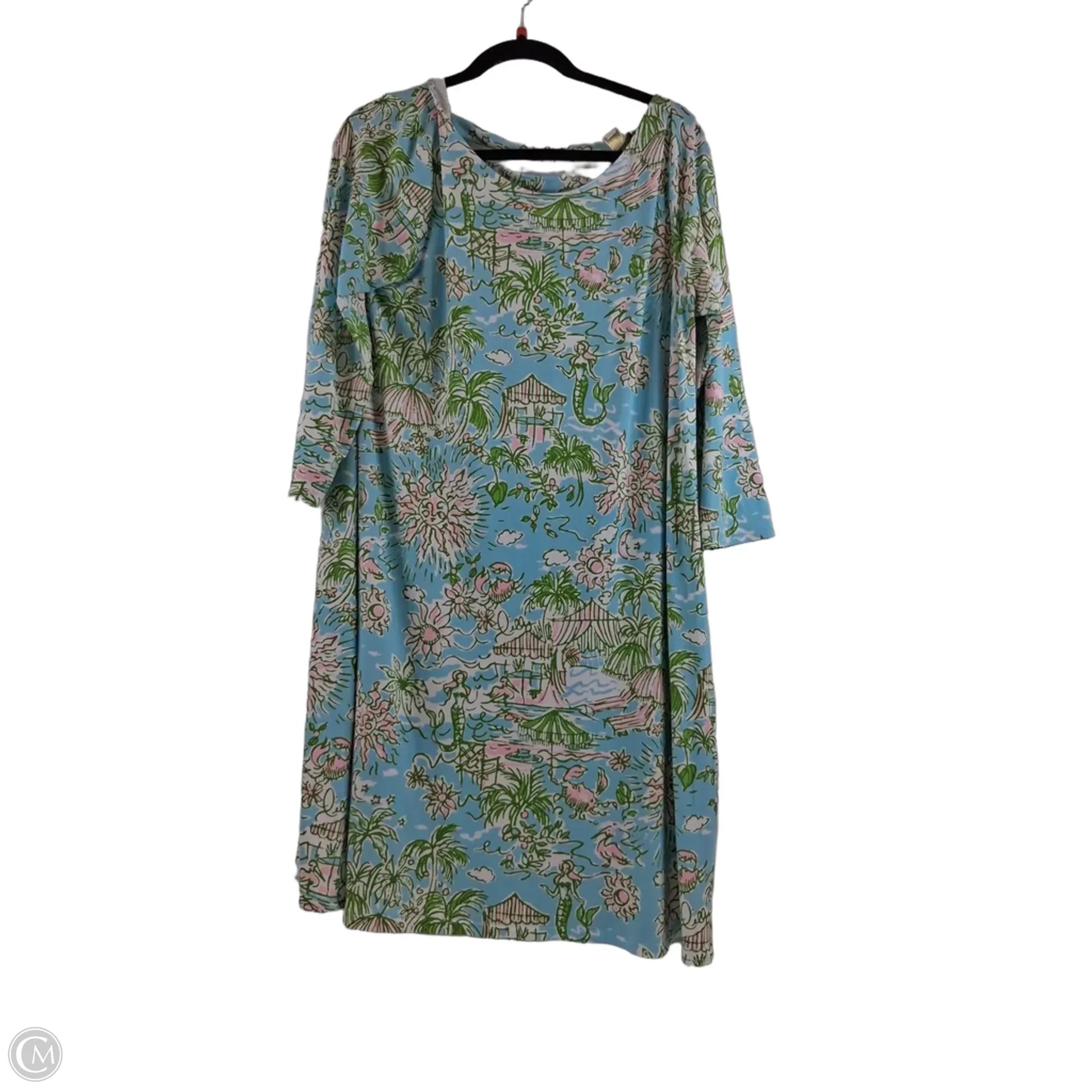 blue and green lilly pulitzer dress New Lilly Pulitzer Newberri Tank Dress- Leaf it Wild Amalfi Blue Size L MSP$98