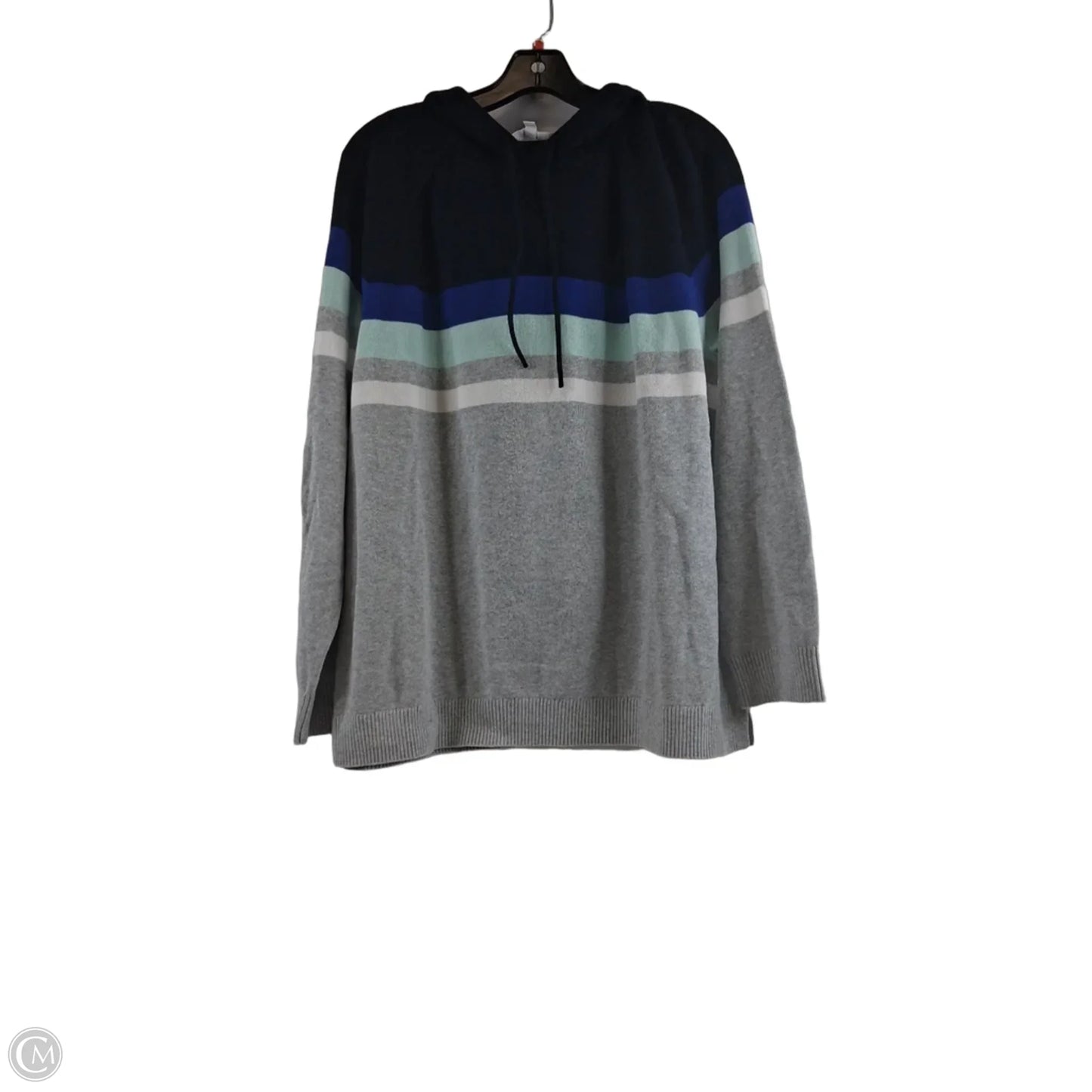 Sweater By Talbots In Blue & Grey, Size: Xl