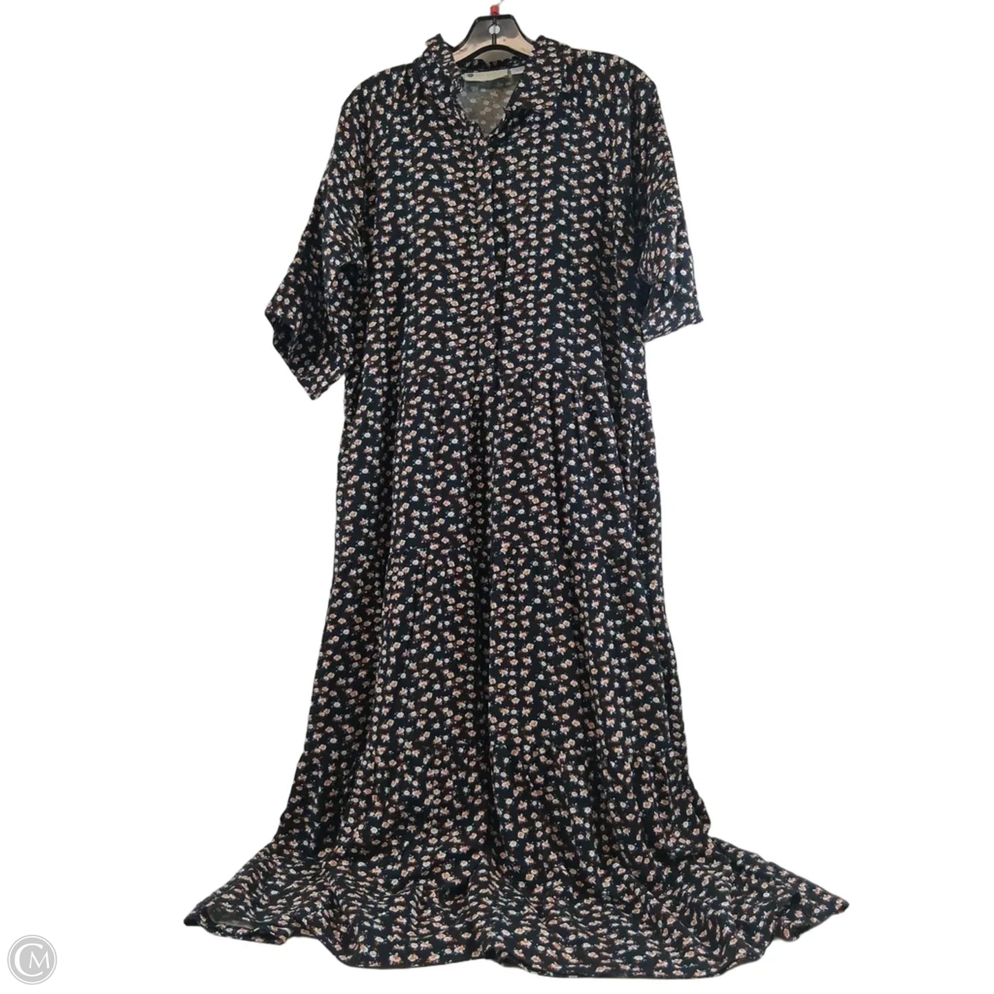 Dress Casual Maxi By Clothes Mentor In Black & Orange, Size: Xlp