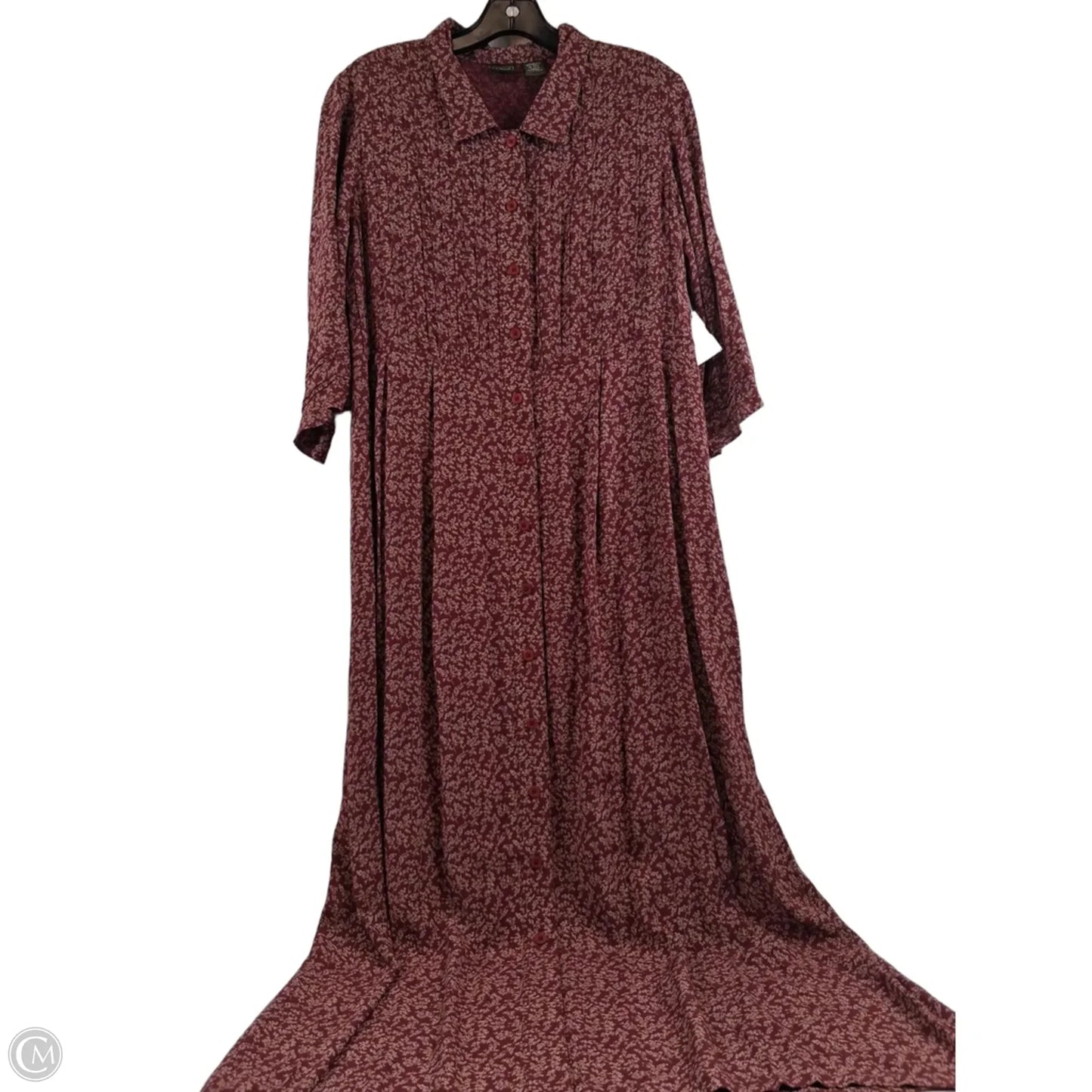 Dress Casual Maxi By L.l. Bean In Red & Tan, Size: Xl
