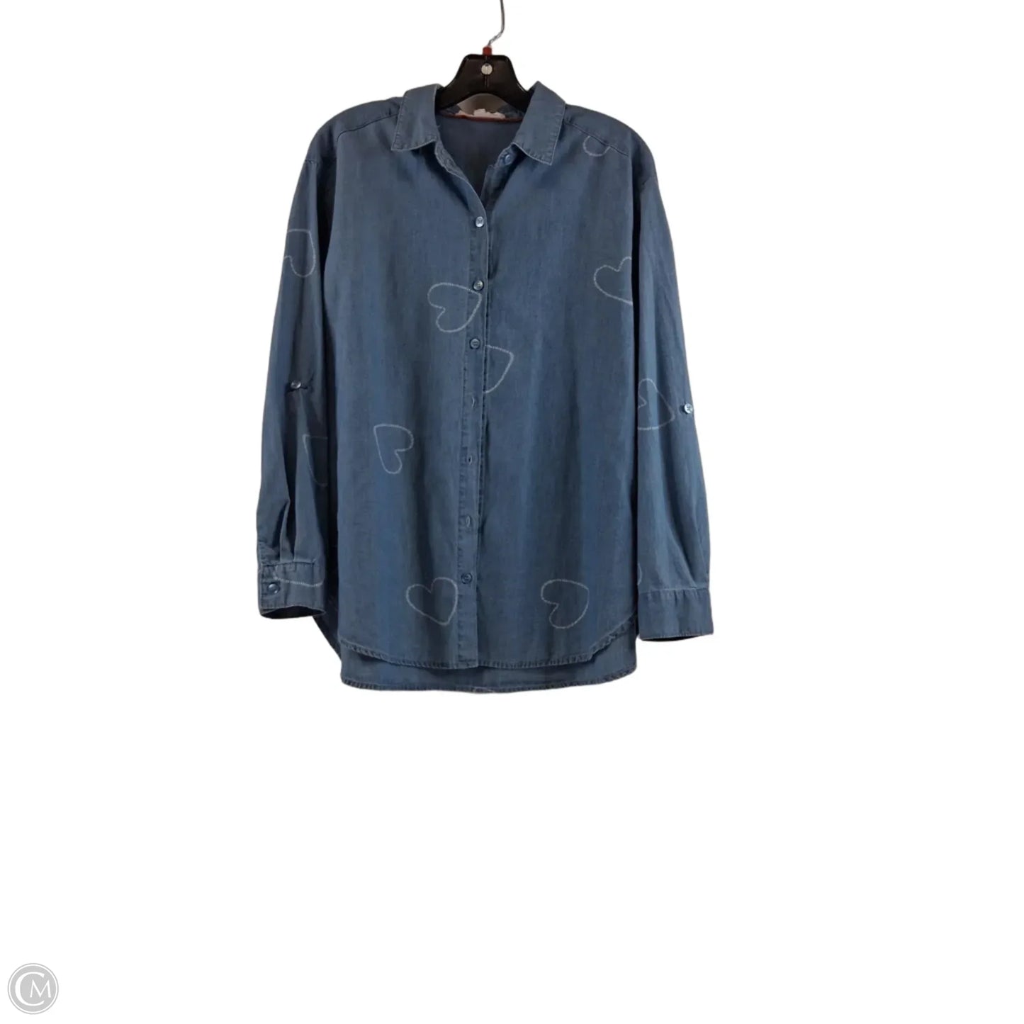 Top Long Sleeve By Jane And Delancey In Blue Denim, Size: S