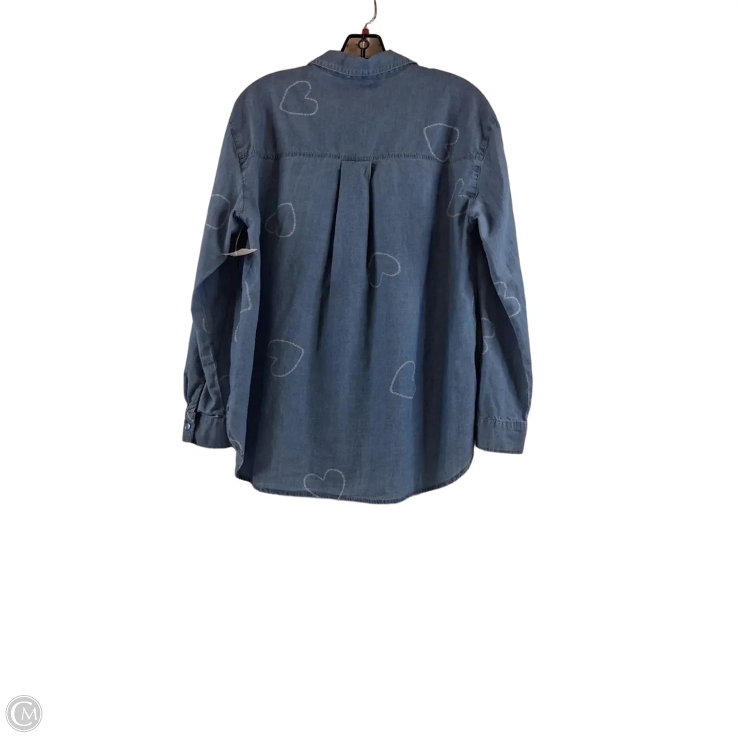 Top Long Sleeve By Jane And Delancey In Blue Denim, Size: S