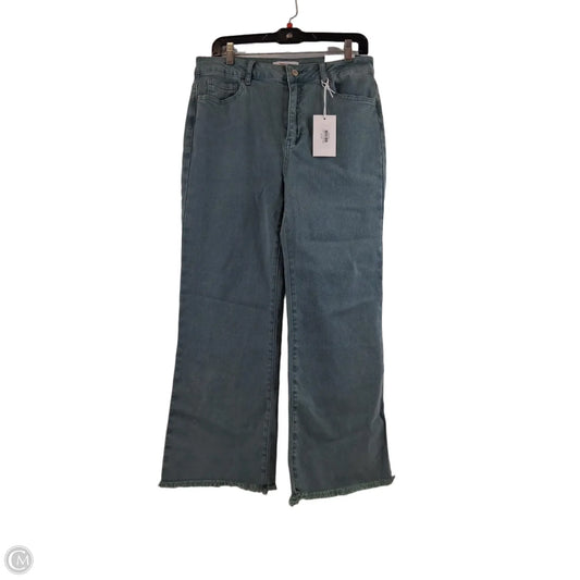 Jeans Flared By Zenana In Green Denim, Size: 12