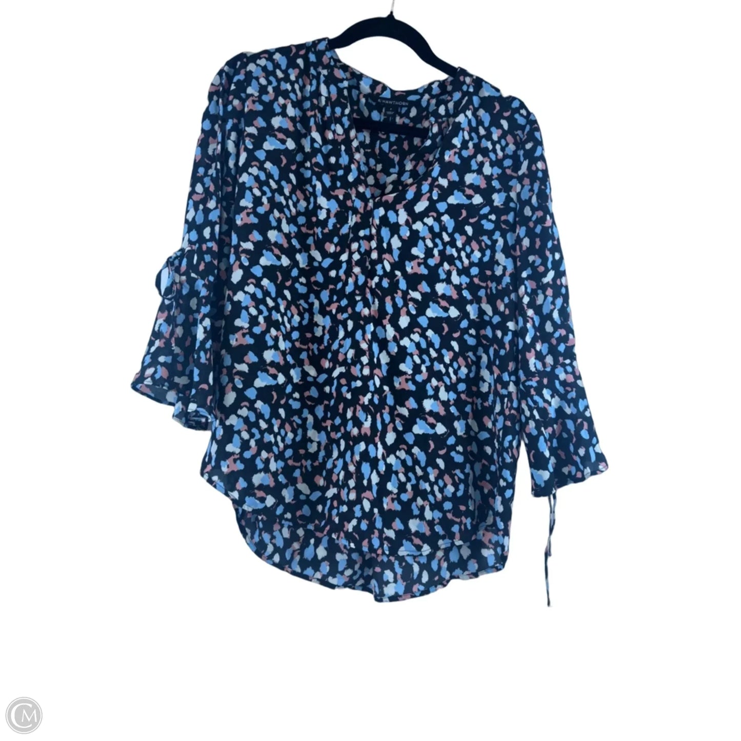 Top 3/4 Sleeve By 41 Hawthorn In Black & Blue, Size: S