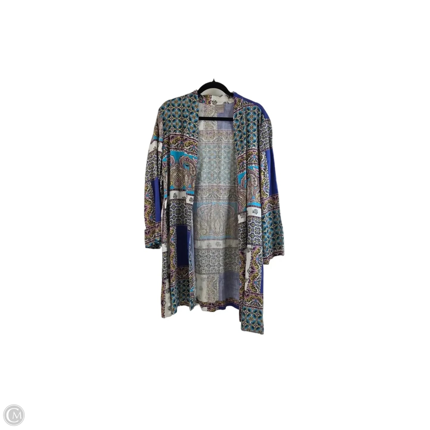 Kimono By Chicos In Blue & Yellow, Size: Xl