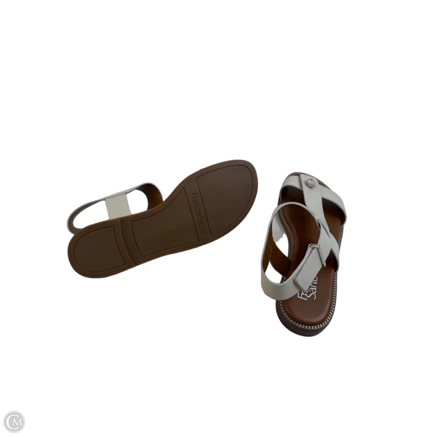Sandals Flats By Franco Sarto In Tan & White, Size: 8.5