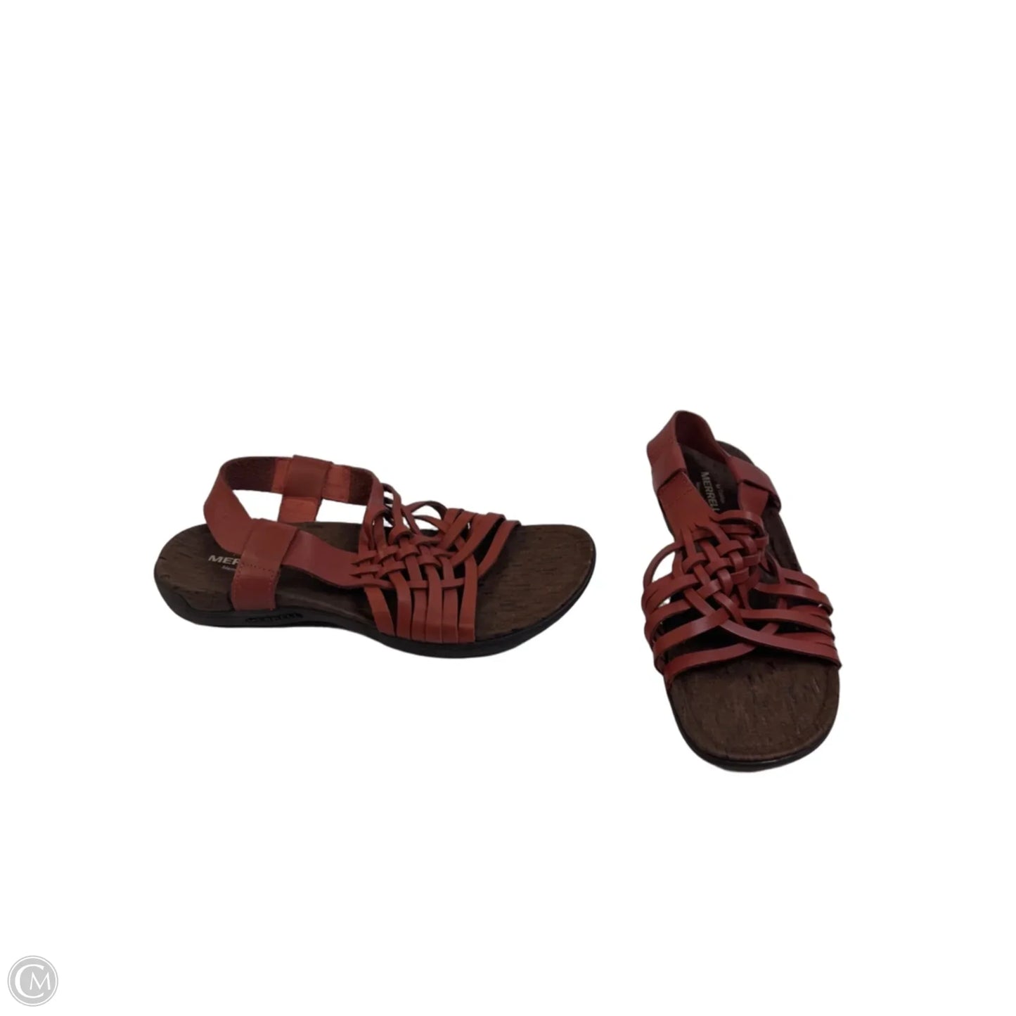 Sandals Flats By Merrell In Brown & Orange, Size: 10