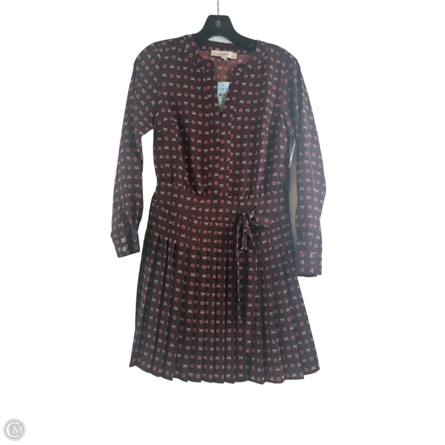 Dress Casual Midi By Loft In Brown & Red, Size: Xsp