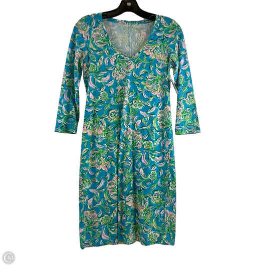 Dress Designer By Lilly Pulitzer In Blue & Green, Size: Xxs