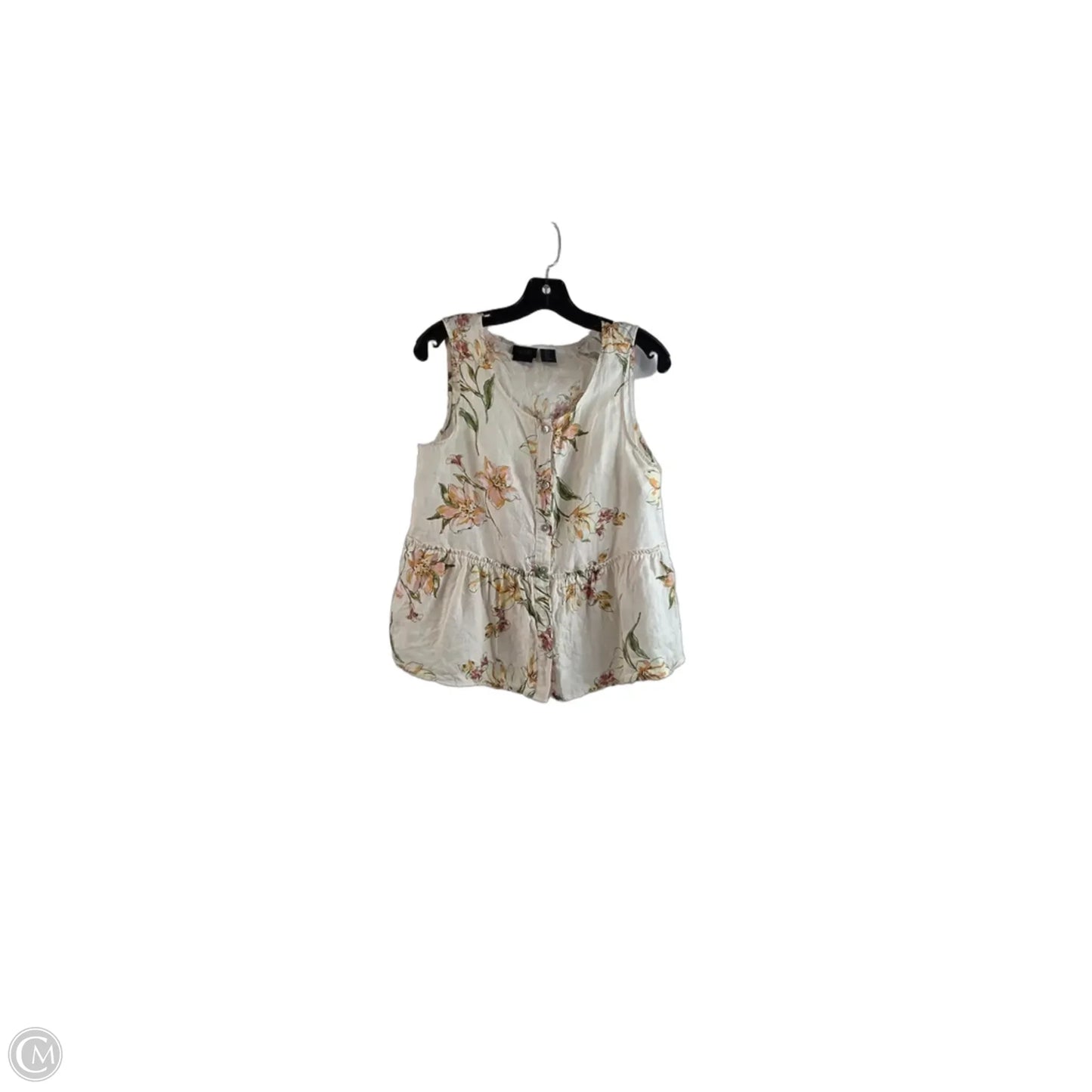 Top Sleeveless By Rachel Roy In Orange & White, Size: S