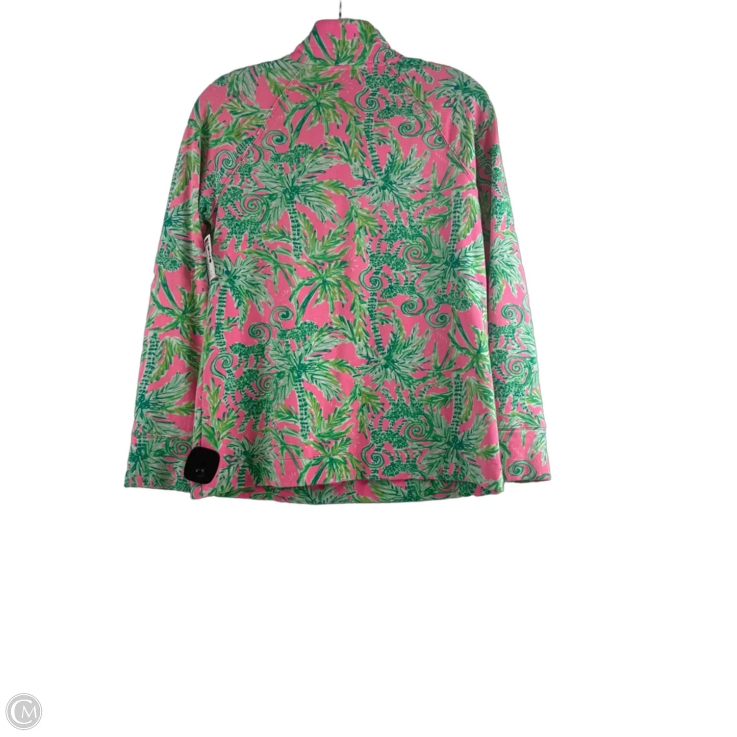 Top Long Sleeve Designer By Lilly Pulitzer In Green & Pink, Size: S