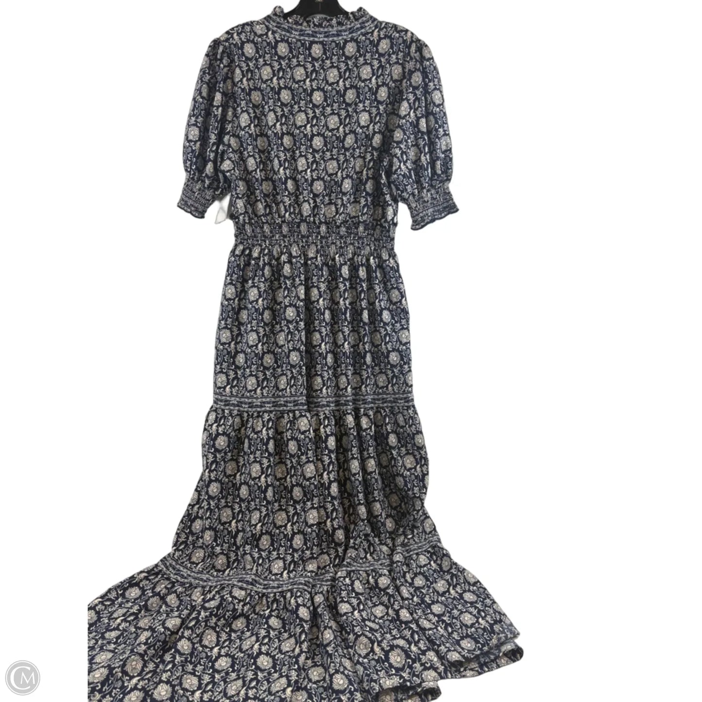 Dress Casual Maxi By Max Studio In Blue & Cream, Size: L
