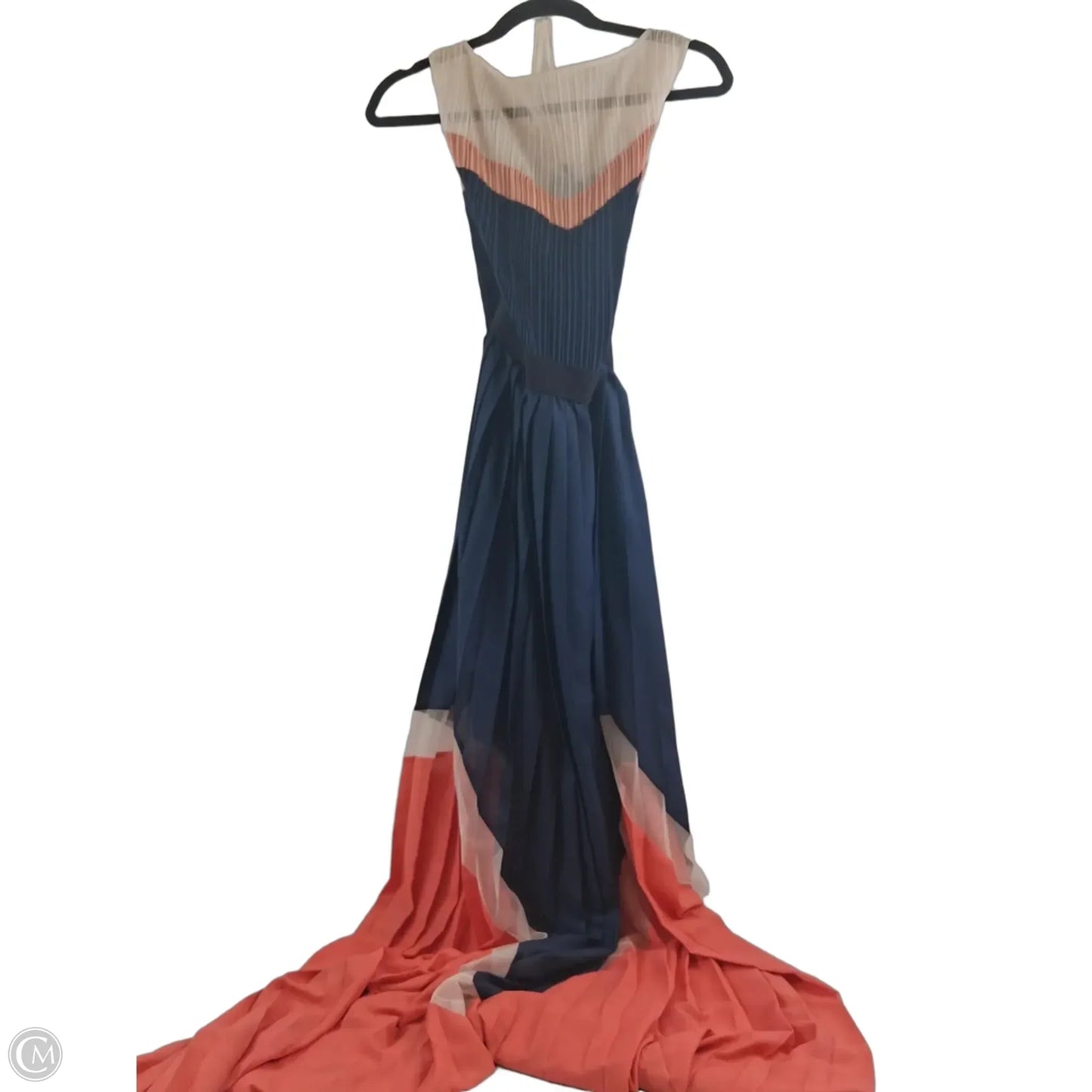 Dress Casual Maxi By Bcbgmaxazria In Blue & Orange, Size: L